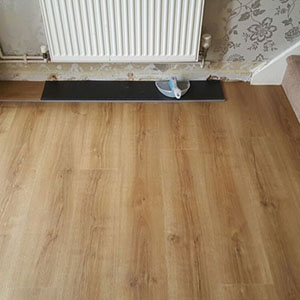 Elements Woodplank vinyl and Forbo Coral Duo Matting installed